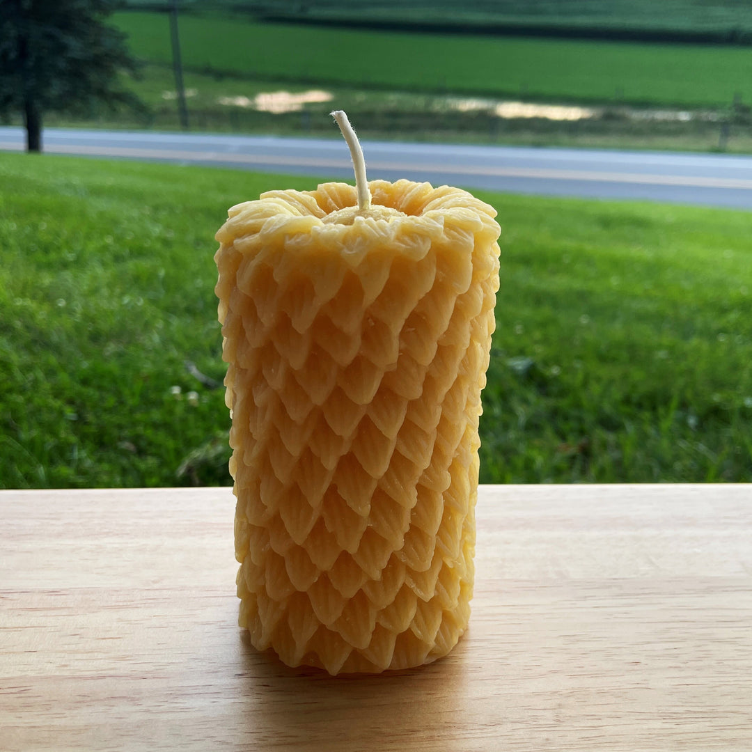 Sunflower Beeswax Pillar Candles