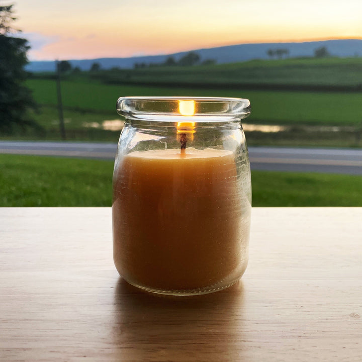 Large Cork Top Glass Jar Beeswax Candle