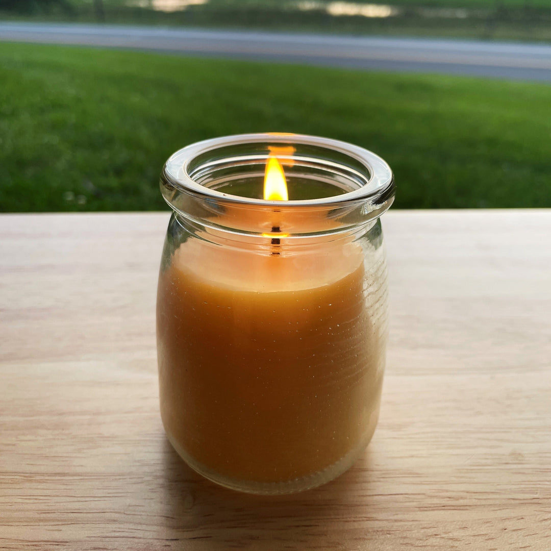 Large Cork Top Glass Jar Beeswax Candle