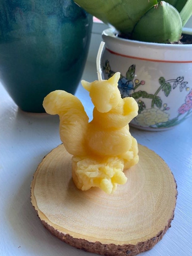 Squirrel Beeswax Candle