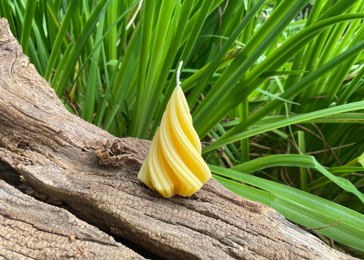 Twisted Cone or Modern Tree Beeswax Candle