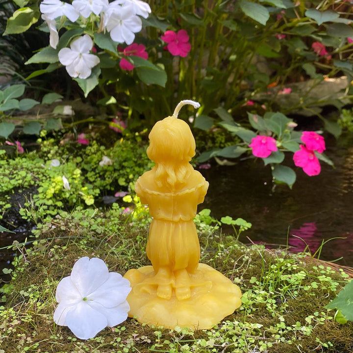 Praying Girl Beeswax Candle