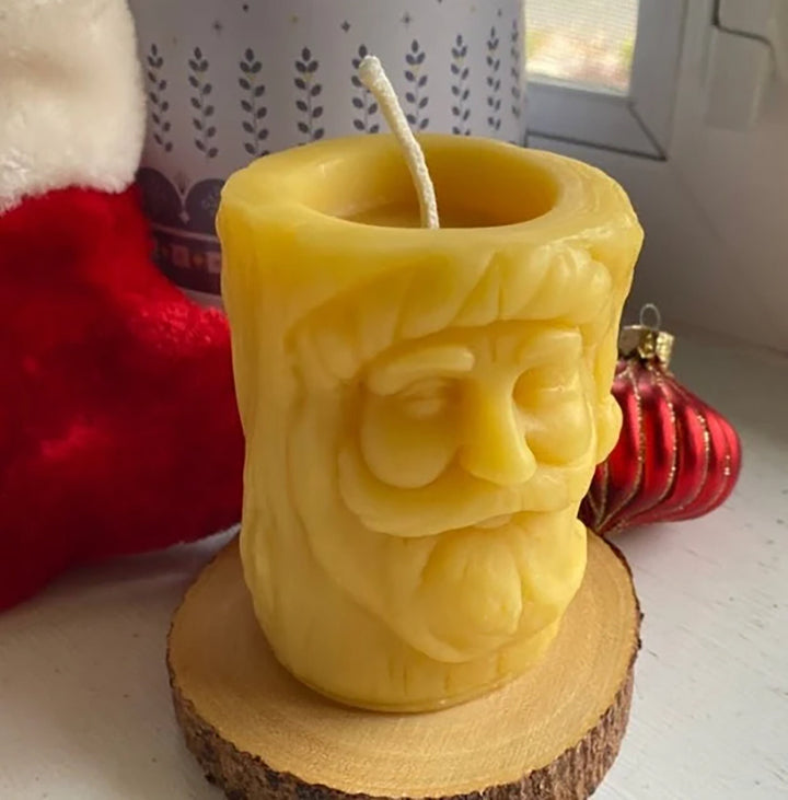 Santa Beeswax Pillar Candle