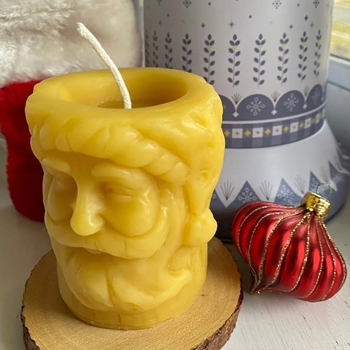 Santa Beeswax Pillar Candle