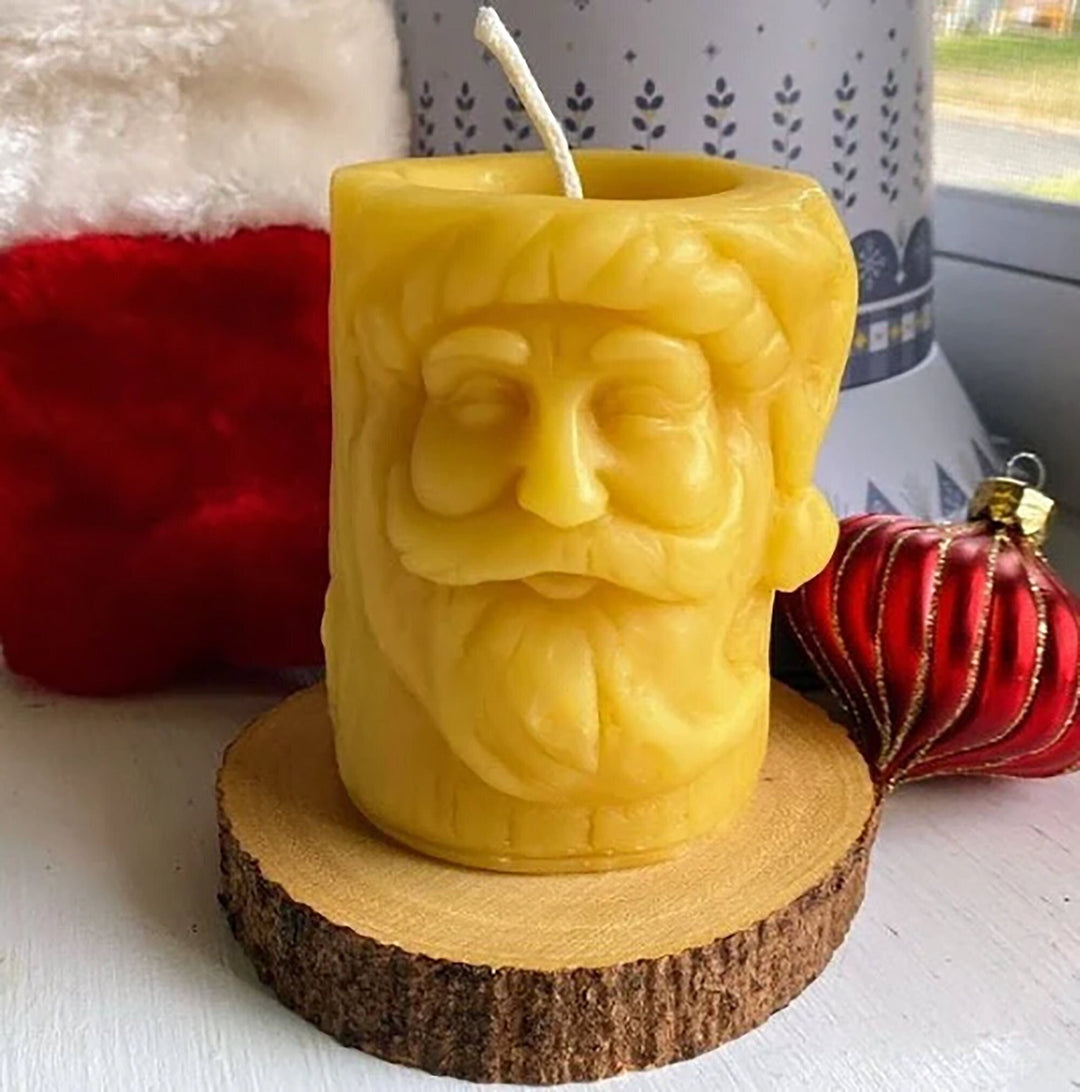 Santa Beeswax Pillar Candle