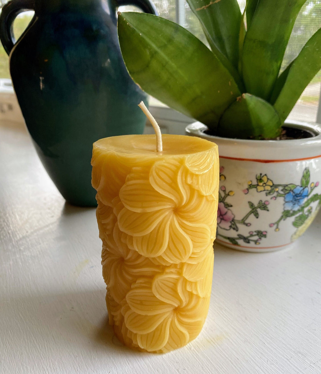 Pinwheel Flower Pillar Candle