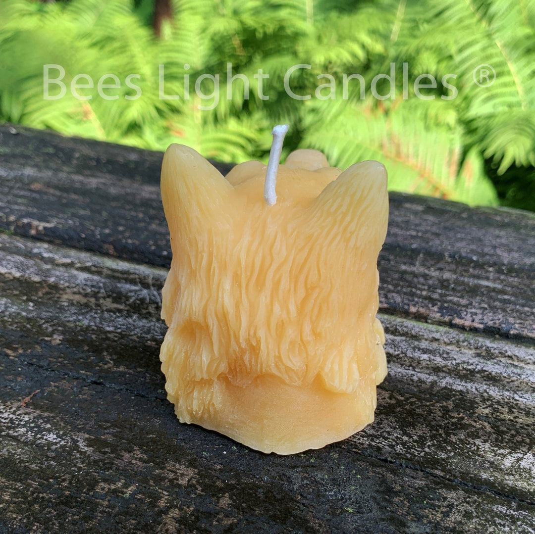 Indian Chief Skull Wolf Candle 100% Natural Beeswax | Native American | Bees Wax Candles | Ritual | Spiritual | Skull | Wolves | Animal Gift - Bees Light Candles