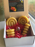 Modern Donut BEESWAX CANDLE Gift Box Set | 100% All NATURAL Bees Wax Candles | Unique Designer Artistic Design | Allergy Friendly Unscented - Bees Light Candles